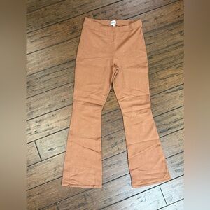 Aritzia Sun-deh Sunday Best Knit Flare Pants - Caramel Brown - Large